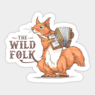 The Wild Folk - Squirrel on Accordion Sticker